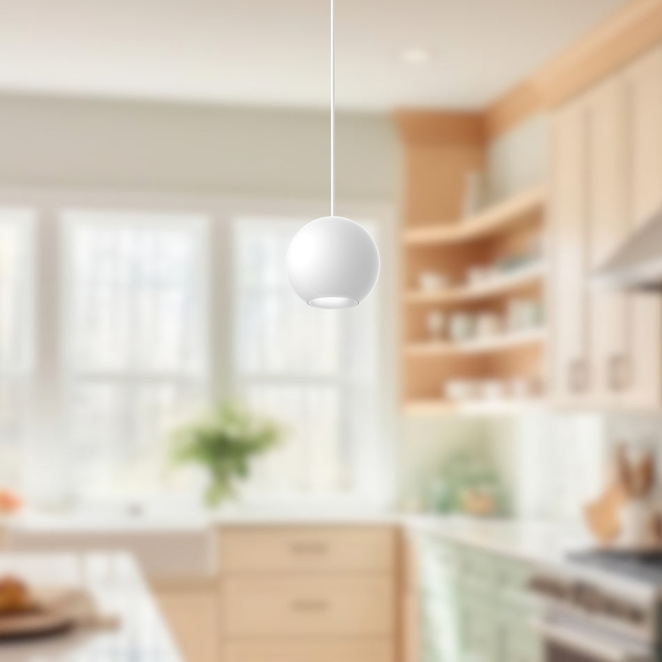 Exo 2-in White LED Pendant by KUZCO