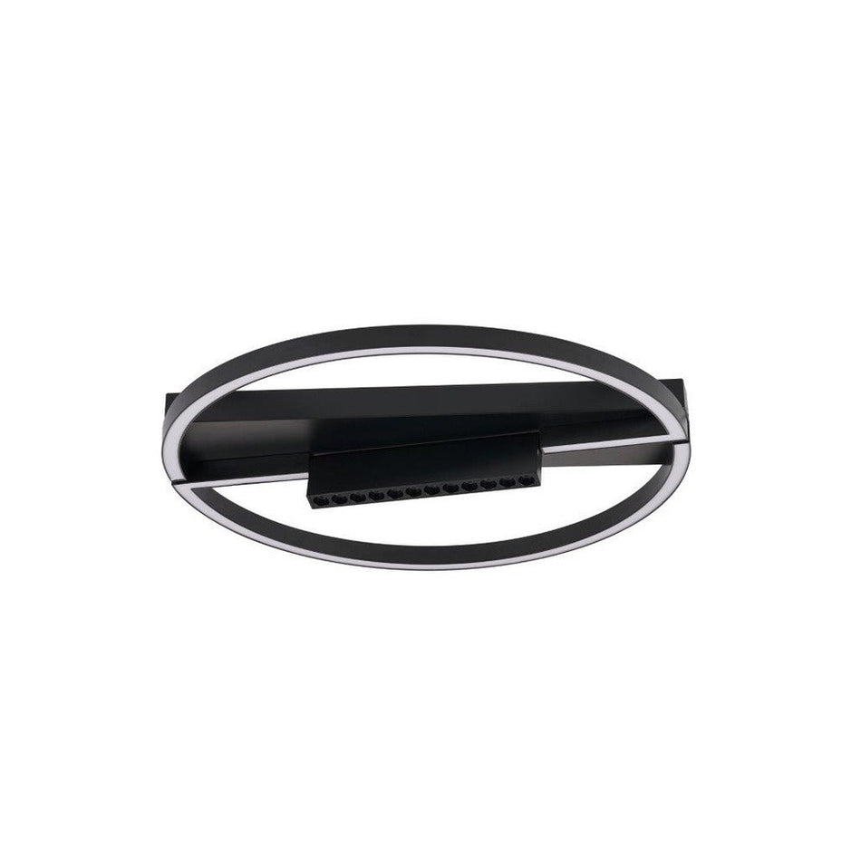 Avista Milo Flush Mount Circle Black -LED