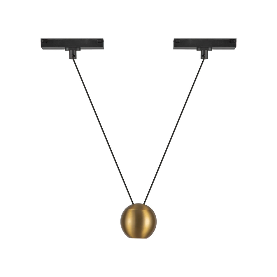 Faria Double 3-in Brushed Gold 4000K Trilo Track Pendant