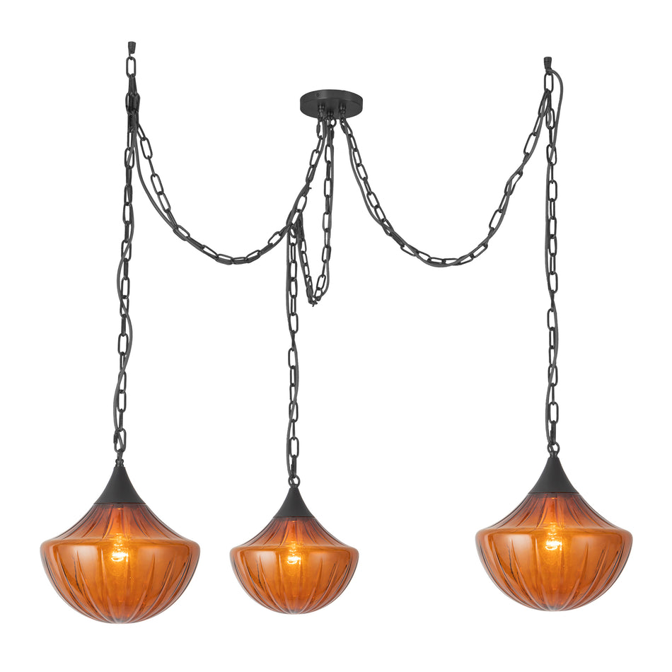 Farrah 3-Light Black Multi-Light Pendant