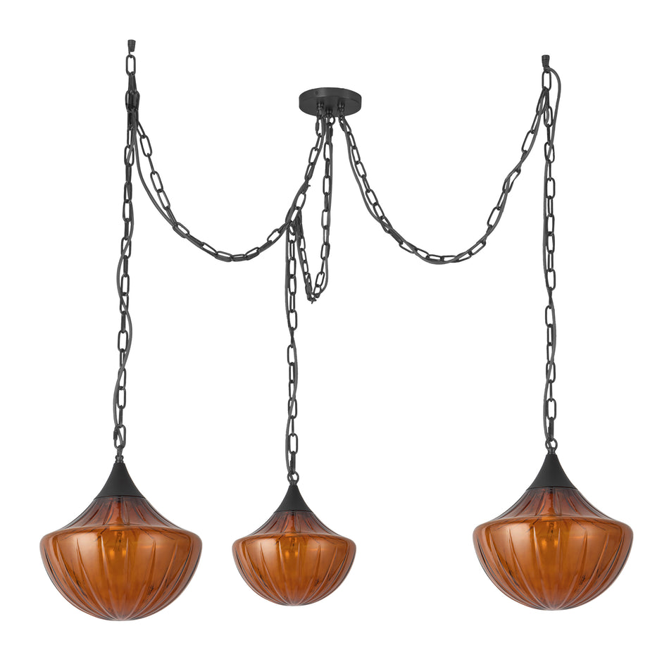 Farrah 3-Light Black Multi-Light Pendant