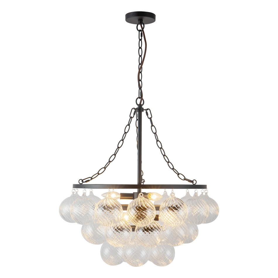 Faye 24-in Black Chandelier