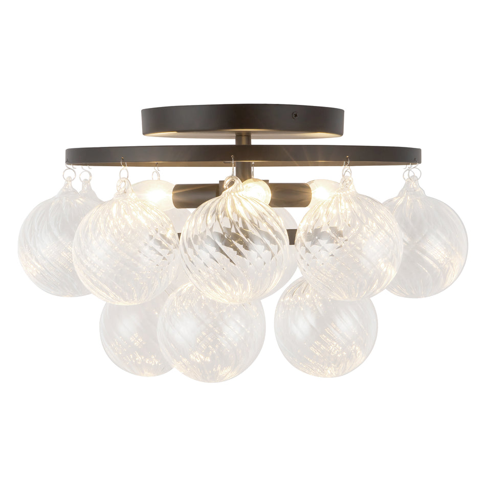Faye 18-in Black Semi-Flush Mount
