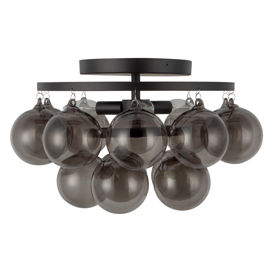 Faye 18-in Black Semi-Flush Mount