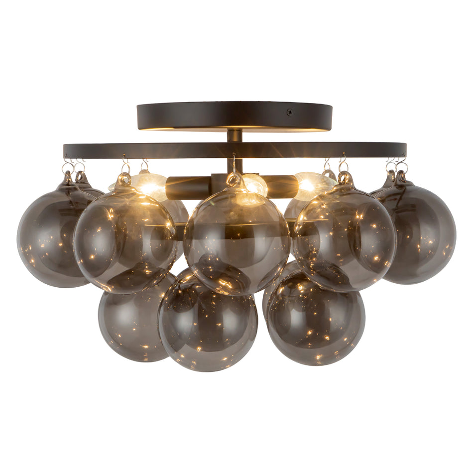 Faye 18-in Black Semi-Flush Mount