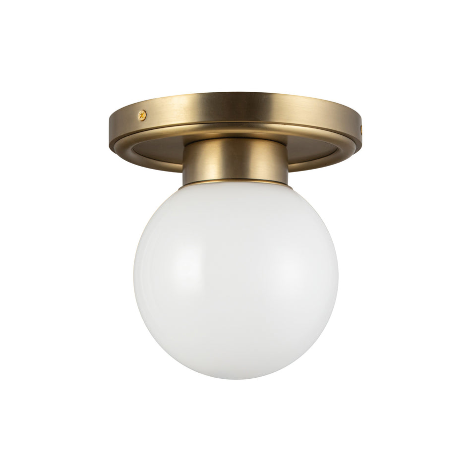 Fiore 6-in Brushed Gold/Glossy Opal Glass 1 Light Semi-Flush by ALORA MOOD