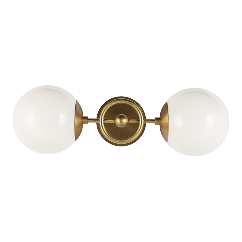 Fiore 18-in Brushed Gold/Glossy Opal Glass 2 Lights Wall Vanity by ALORA MOOD