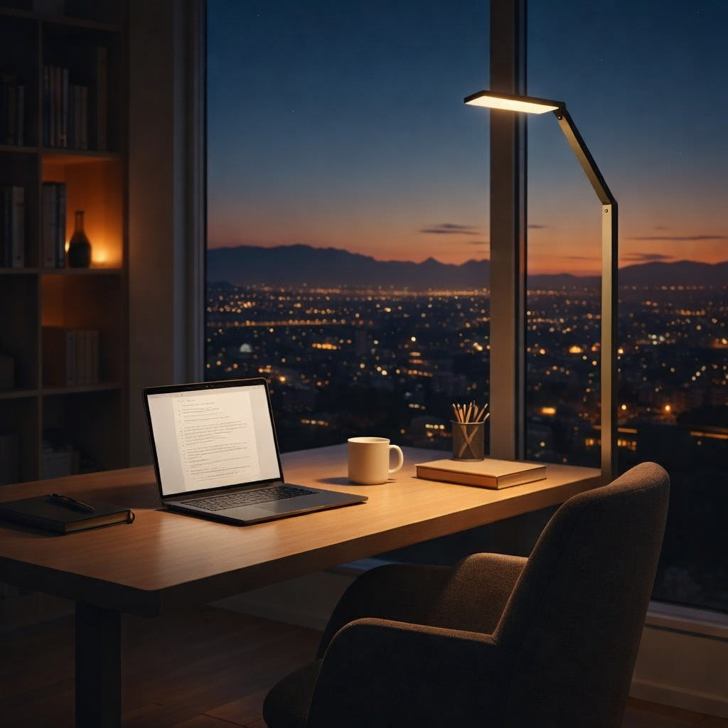 The Kendal Lighting FL8449-AL Reco LED Floor Lamp in Aluminum Finish