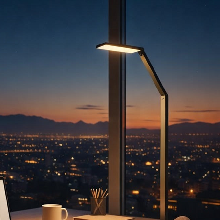 The Kendal Lighting FL8449-AL Reco LED Floor Lamp in Aluminum Finish