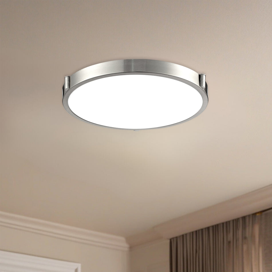 Floyd 11-in Brushed Nickel LED Flush Mount by KUZCO