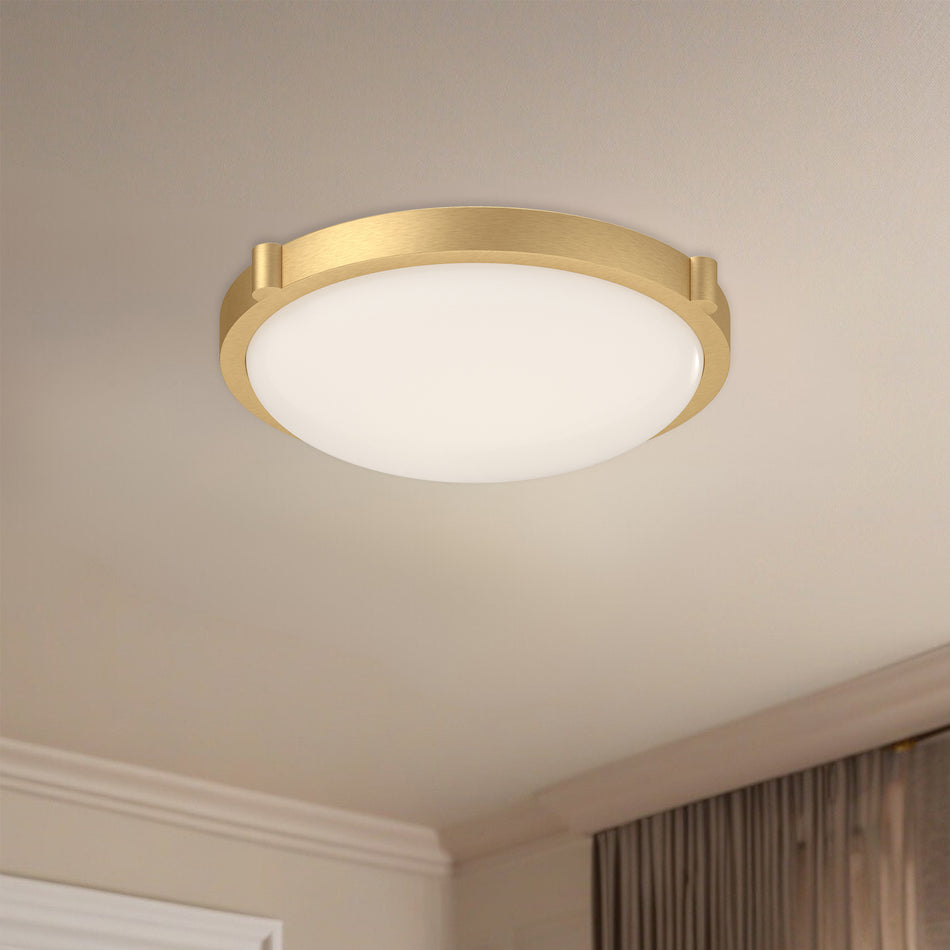 Floyd 11-in Brushed Gold LED Flush Mount by KUZCO