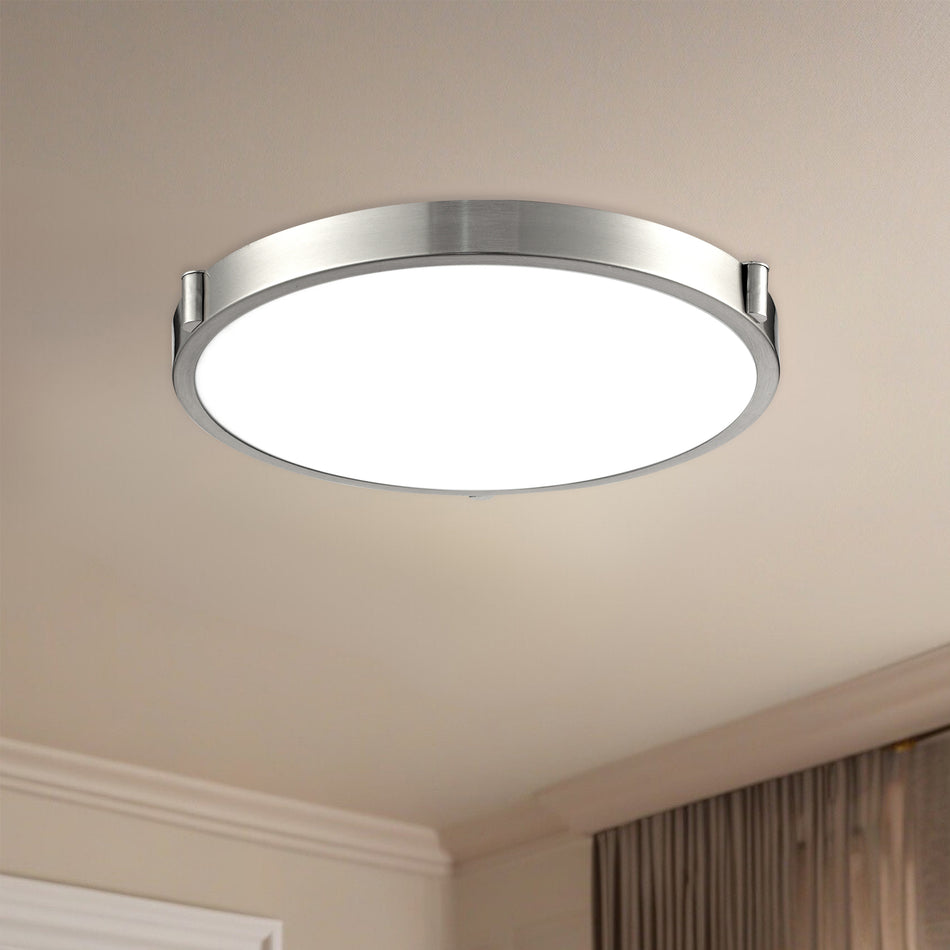 Floyd 13-in Brushed Nickel LED Flush Mount by KUZCO