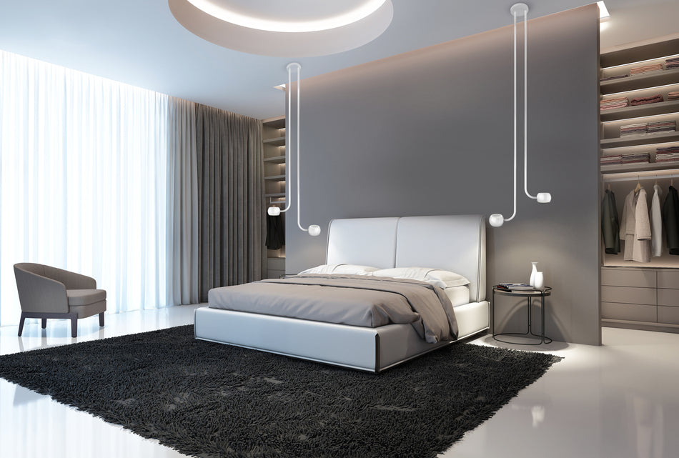 Flux Gloss White LED Multi Pendant by KUZCO