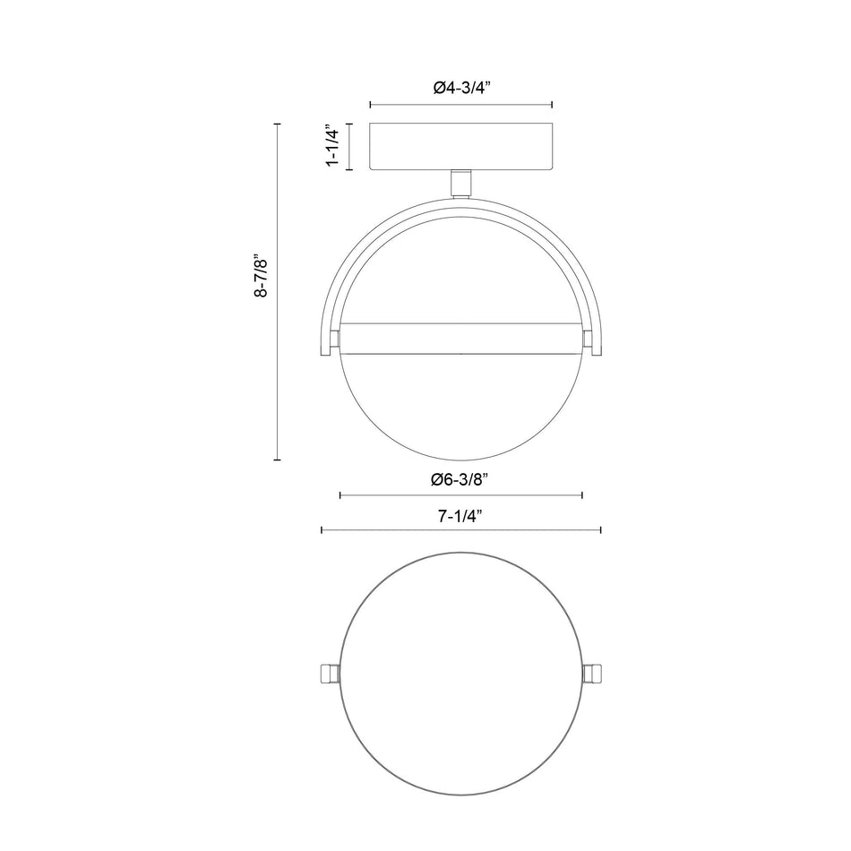 Globo 7-in Brushed Gold LED Flush Mount by ALORA