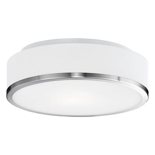 Charlie 12-in Brushed Nickel LED Flush Mount by KUZCO