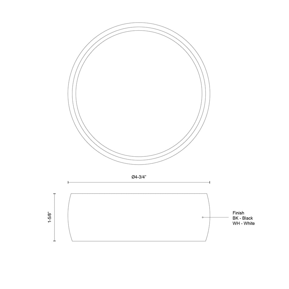 Savile 4-in Black LED Flush Mount by KUZCO