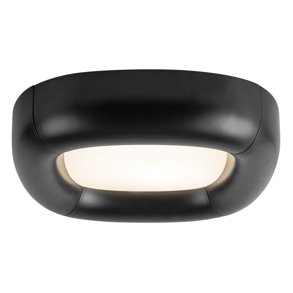 Folio 15-in Black dimmable LED Flush Mount