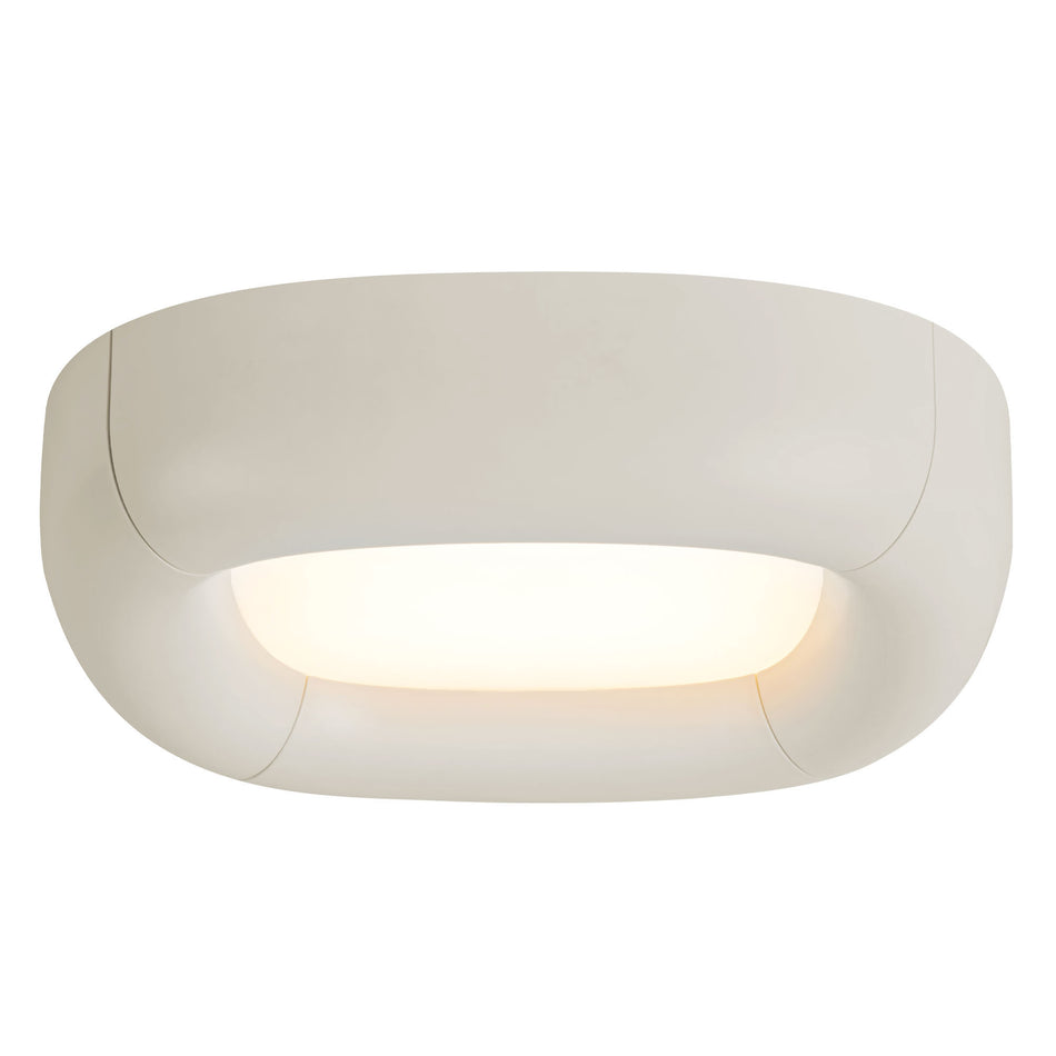 Folio 15-in White dimmable LED Flush Mount