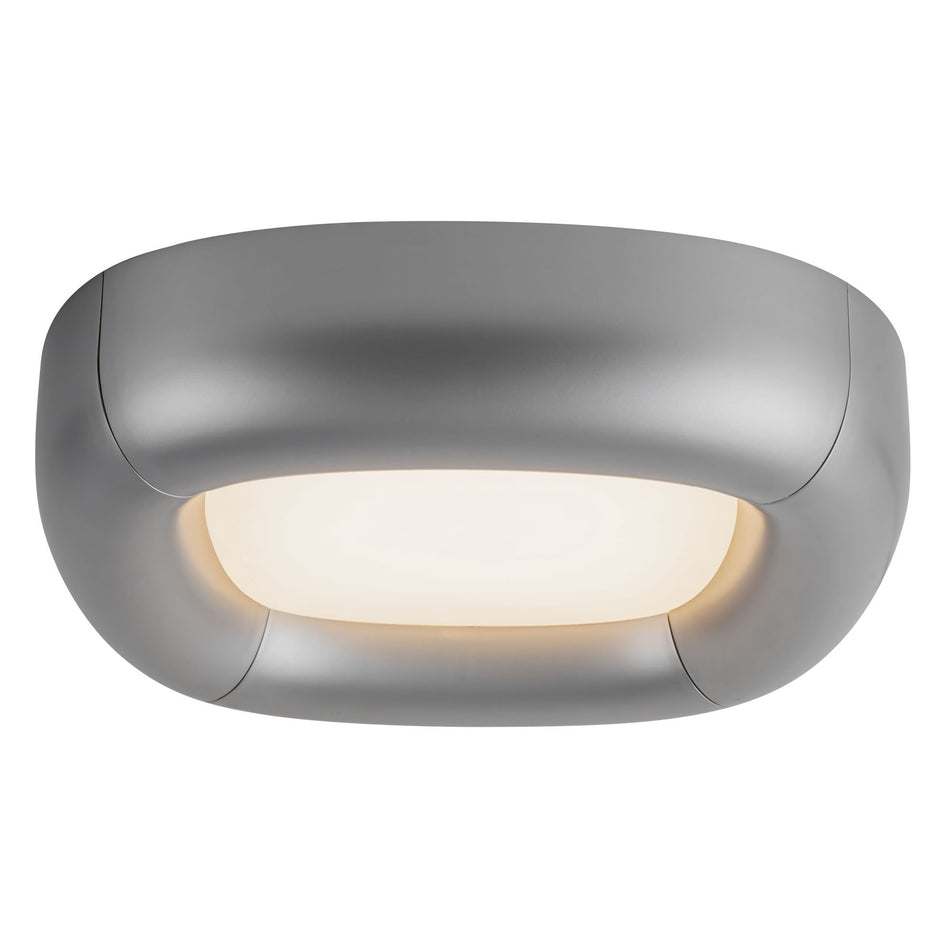 Folio 15-in Silver dimmable LED Flush Mount