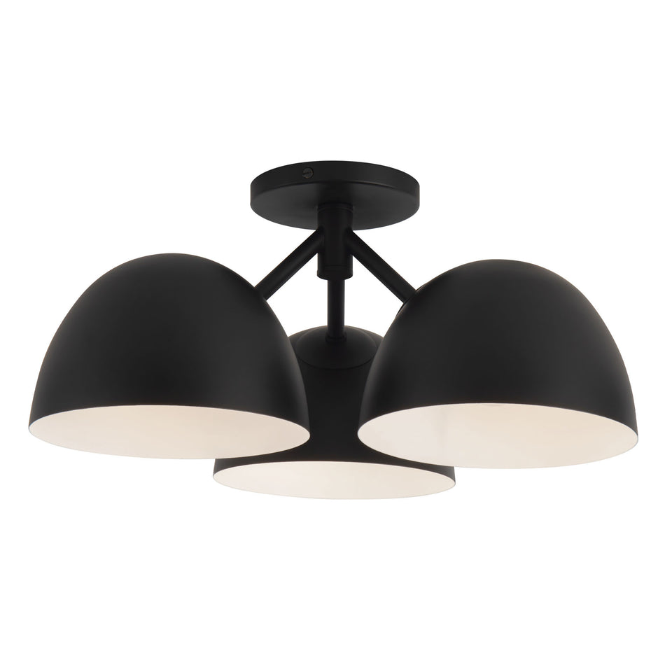 Fosso 17-in Black Semi-Flush Mount