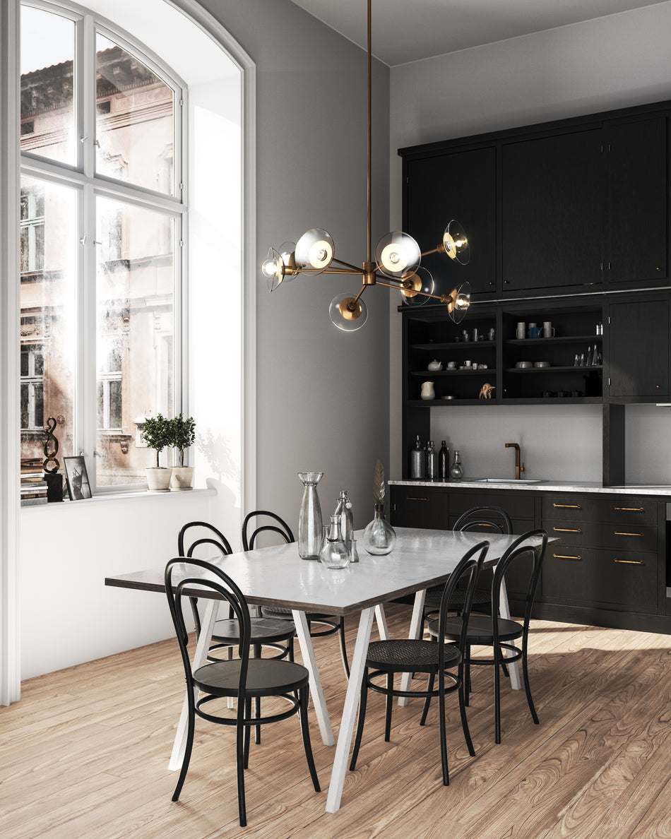 Francesca 40-in Aged Gold/Clear Glass 8 Lights Chandeliers by ALORA MOOD