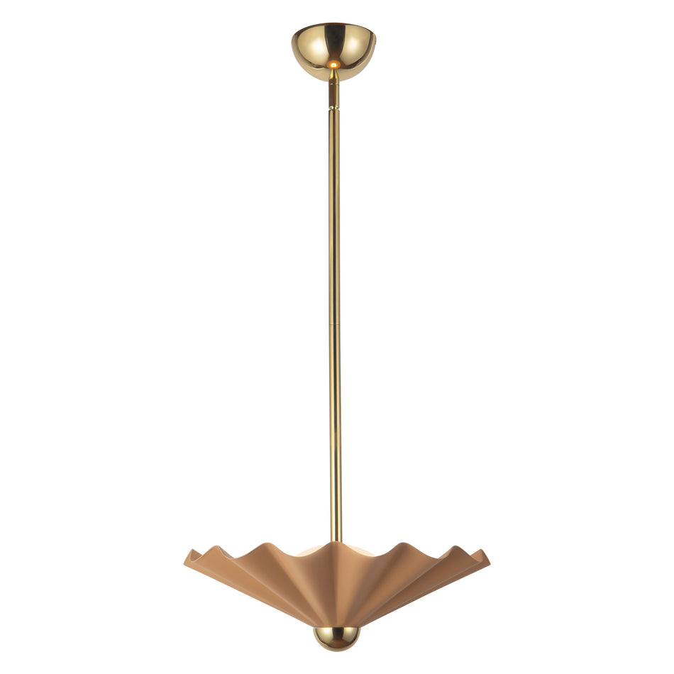 Furrow 16-in Red dimmable LED Pendant