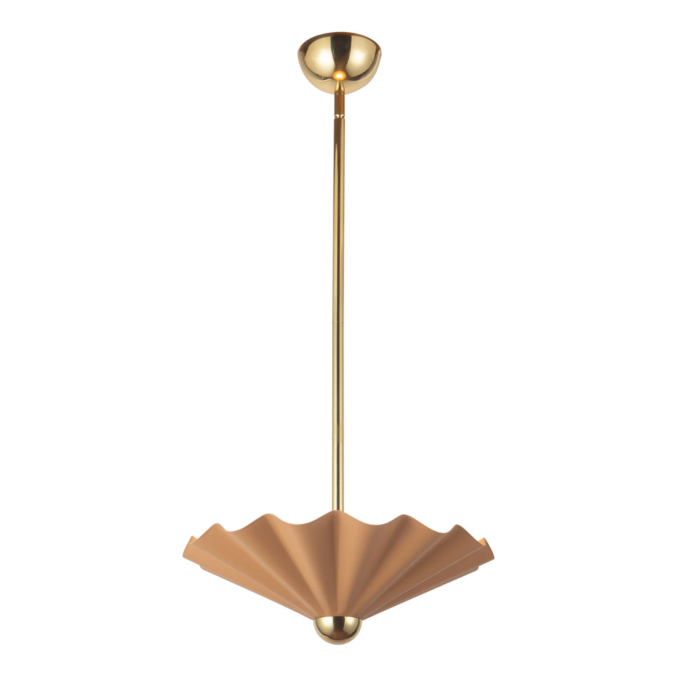 Furrow 16-in Red dimmable LED Pendant