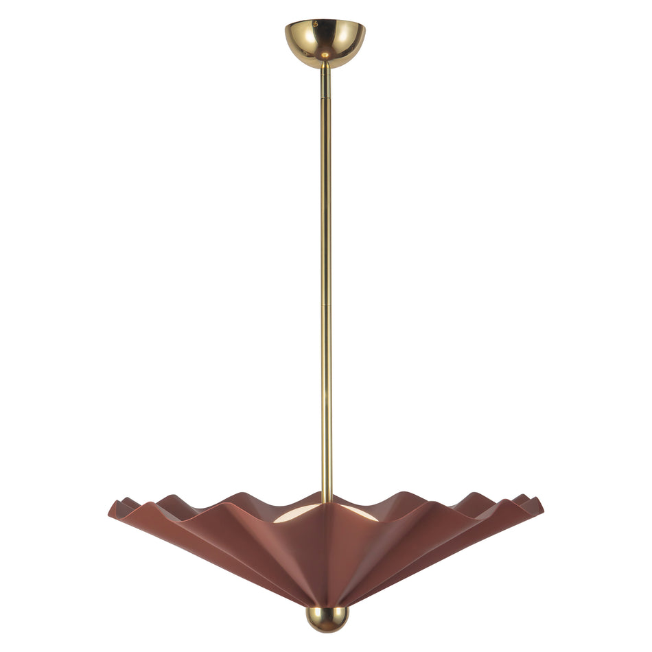 Furrow 25-in Red dimmable LED Pendant