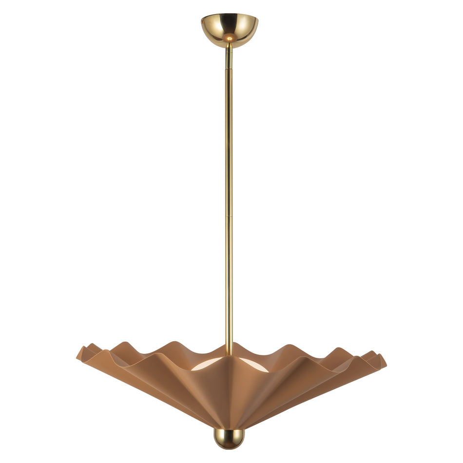 Furrow 25-in Red dimmable LED Pendant