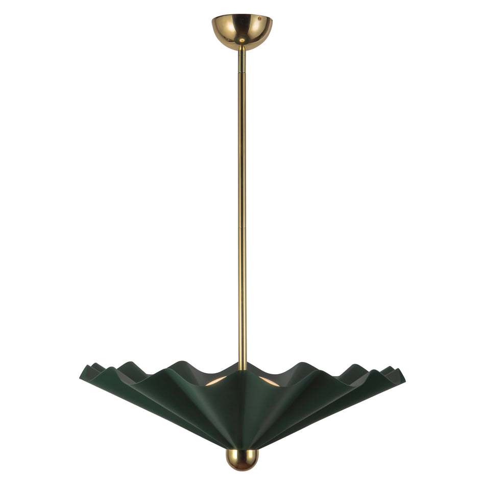 Furrow 25-in Green dimmable LED Pendant