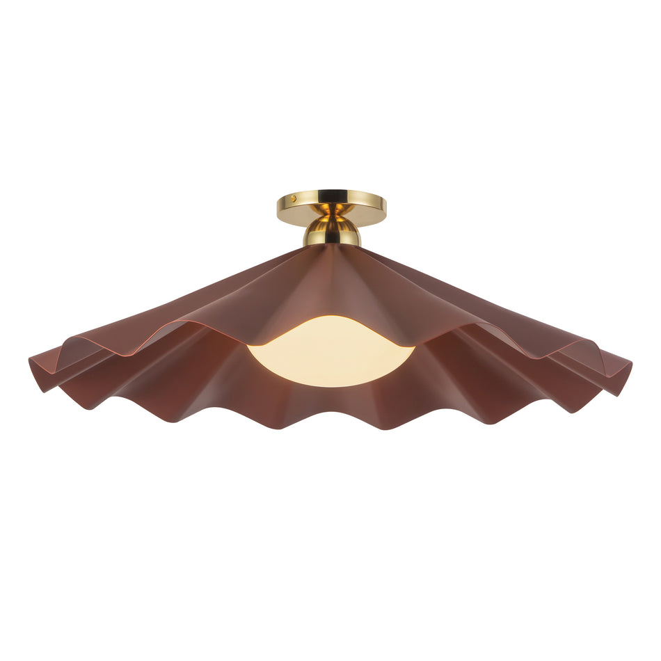 Furrow 25-in Red Semi-Flush Mount