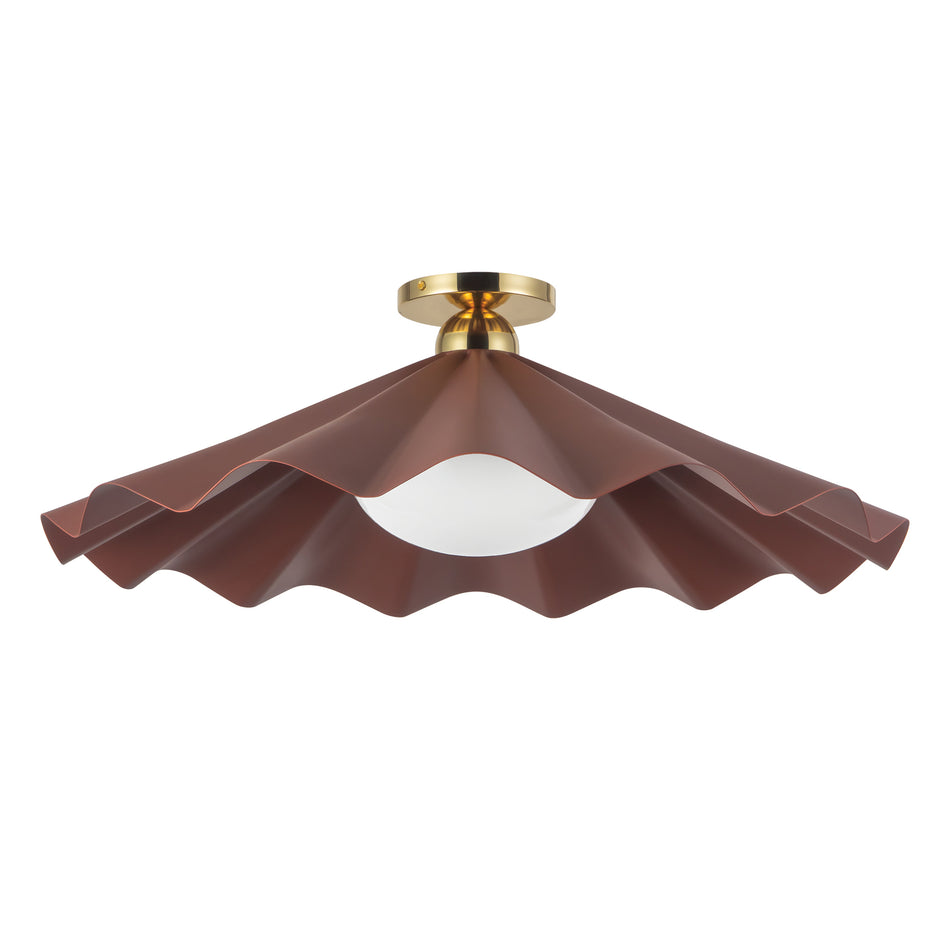 Furrow 25-in Red Semi-Flush Mount