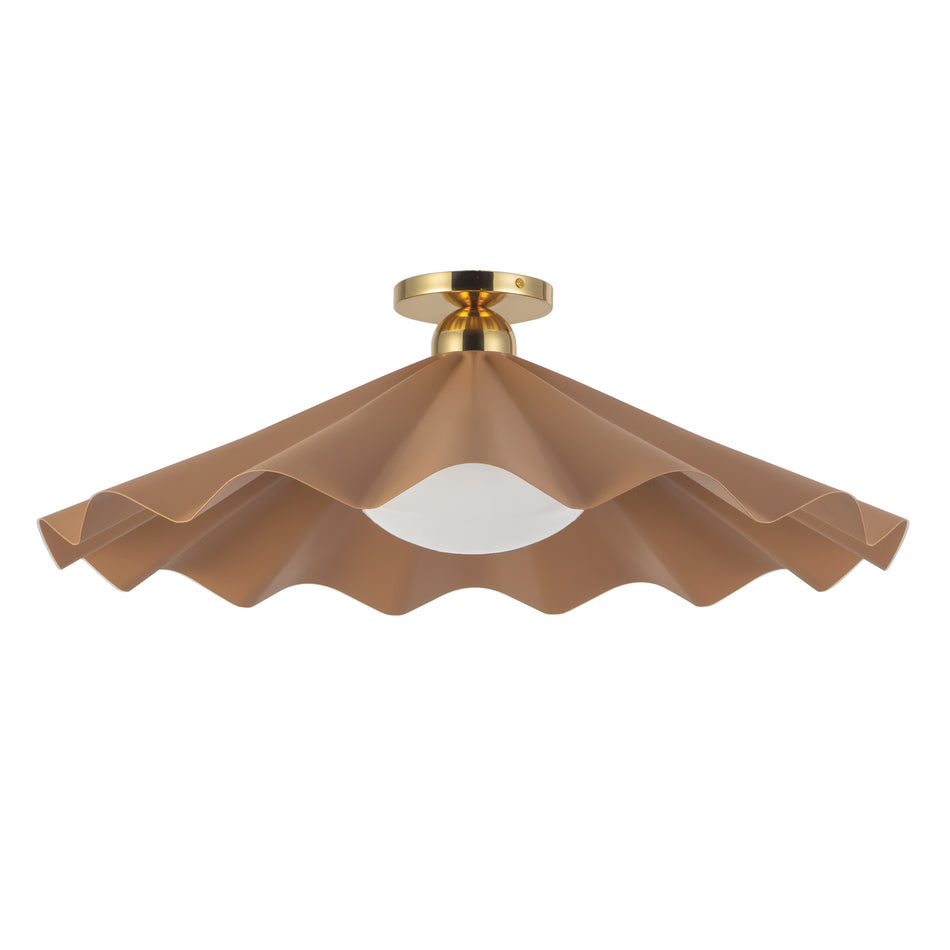 Furrow 25-in Red Semi-Flush Mount