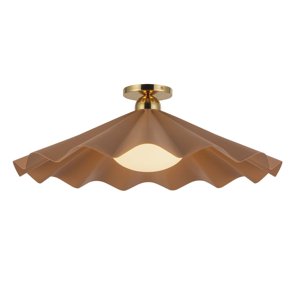 Furrow 25-in Red Semi-Flush Mount