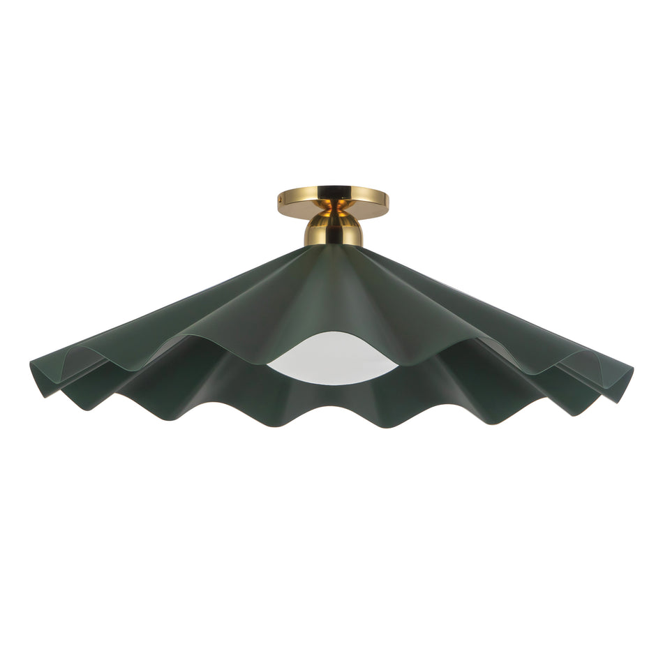 Furrow 25-in Green Semi-Flush Mount