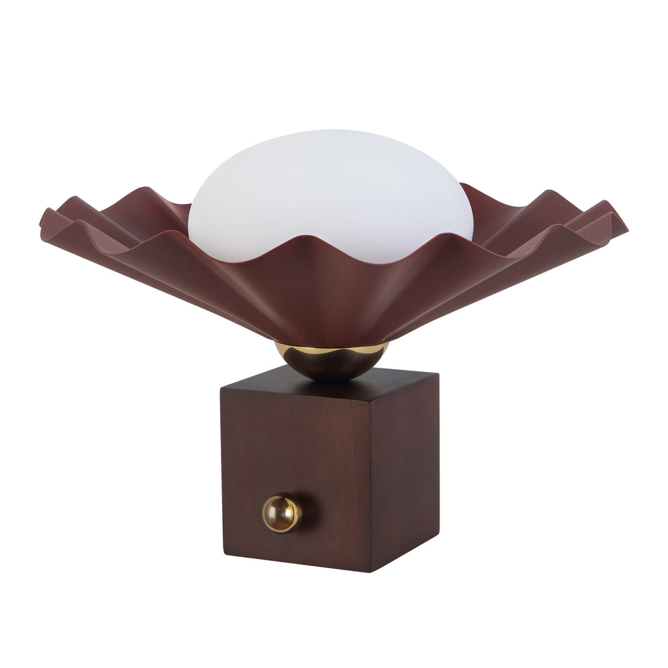 Furrow 9-in Red Table Lamp