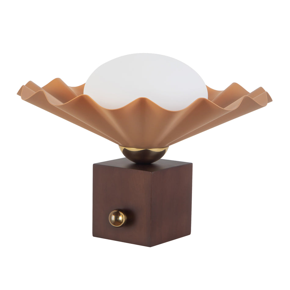 Furrow 9-in Red Table Lamp