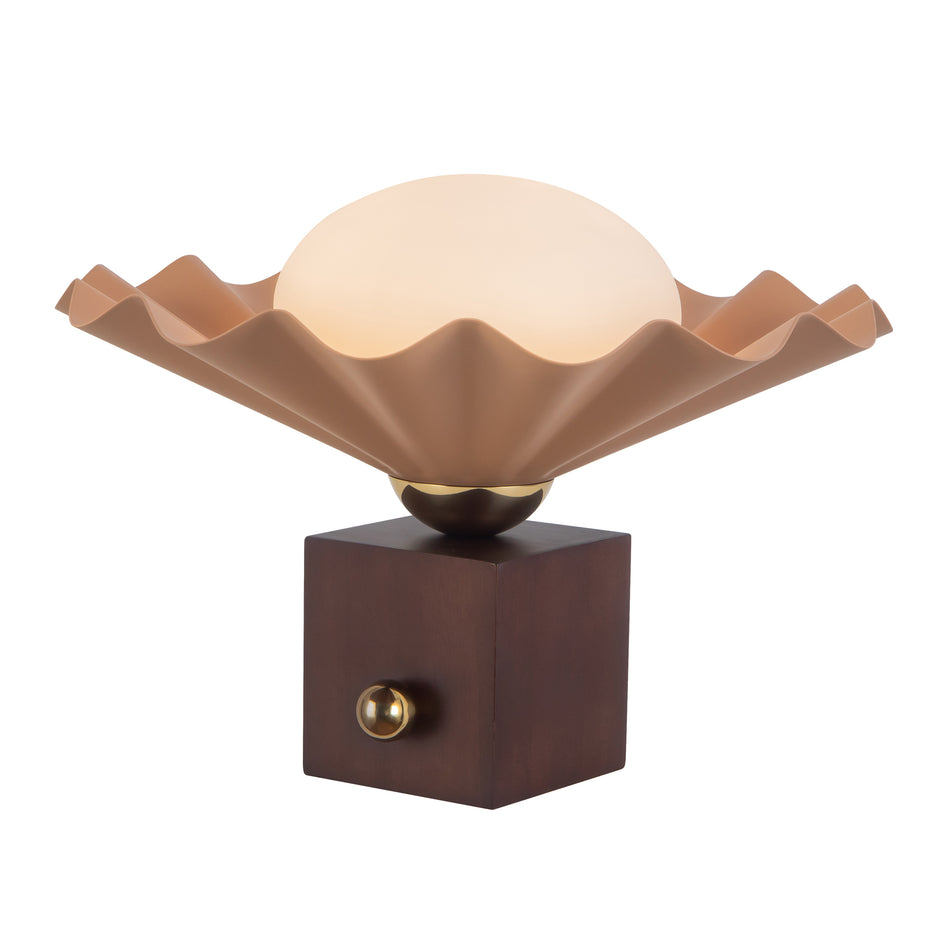 Furrow 9-in Red Table Lamp