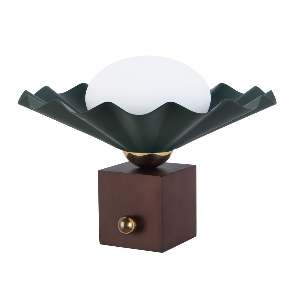 Furrow 9-in Green Table Lamp