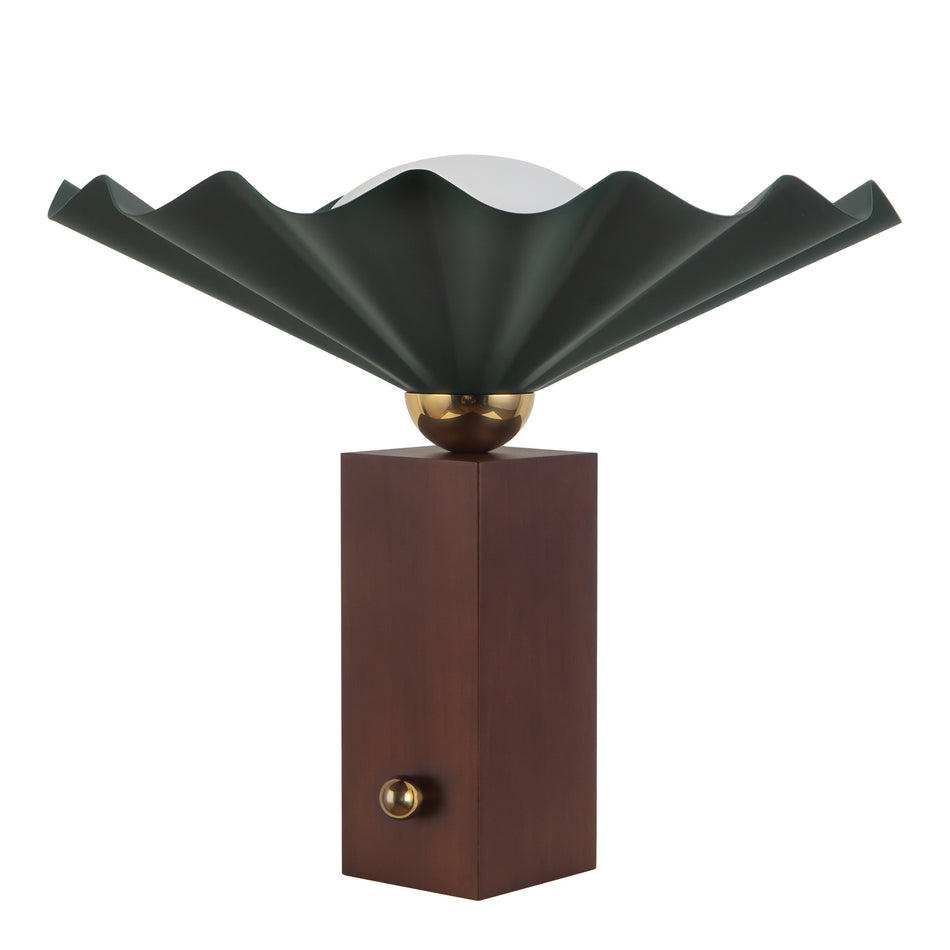 Furrow 14-in Green Table Lamp