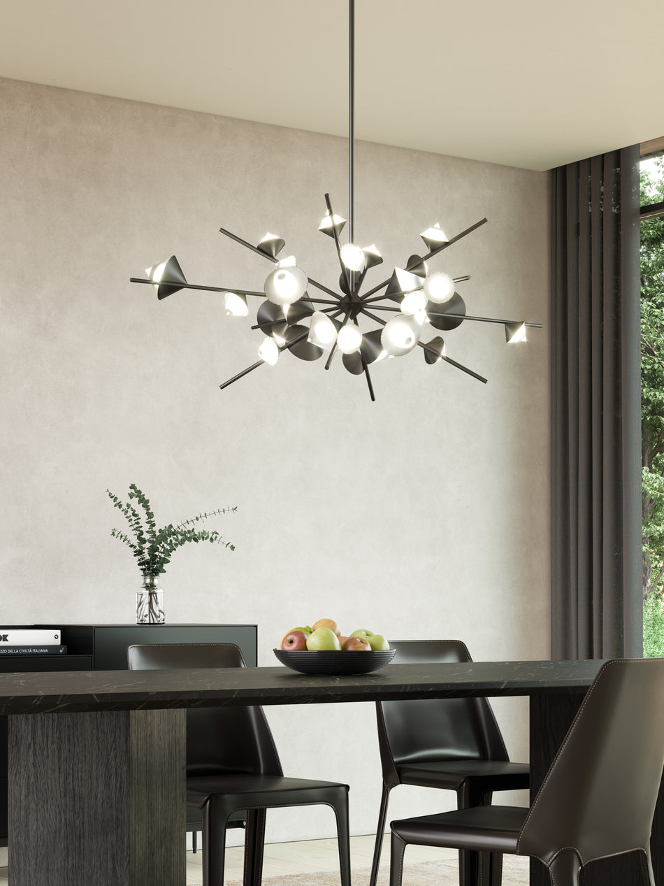 Geode 48-in Black LED Chandeliers by KUZCO