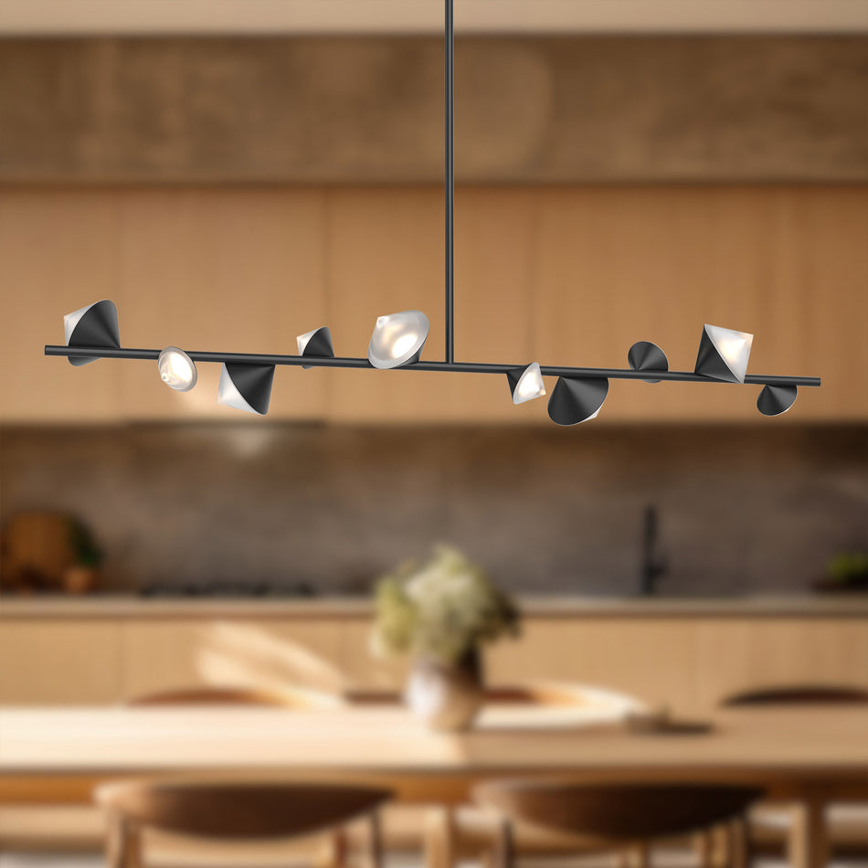 Geode 51-in Black LED Linear Pendant by KUZCO
