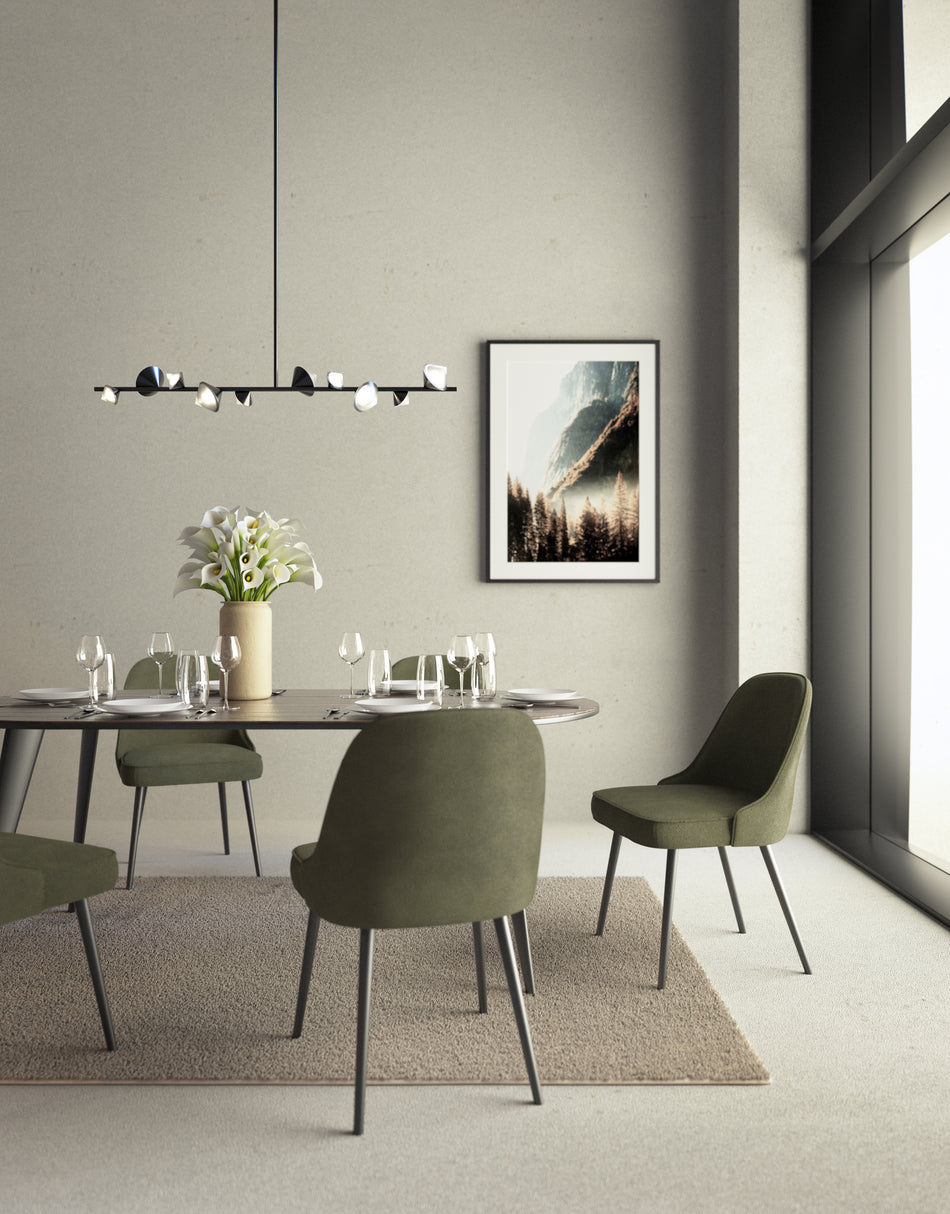 Geode 51-in Black LED Linear Pendant by KUZCO