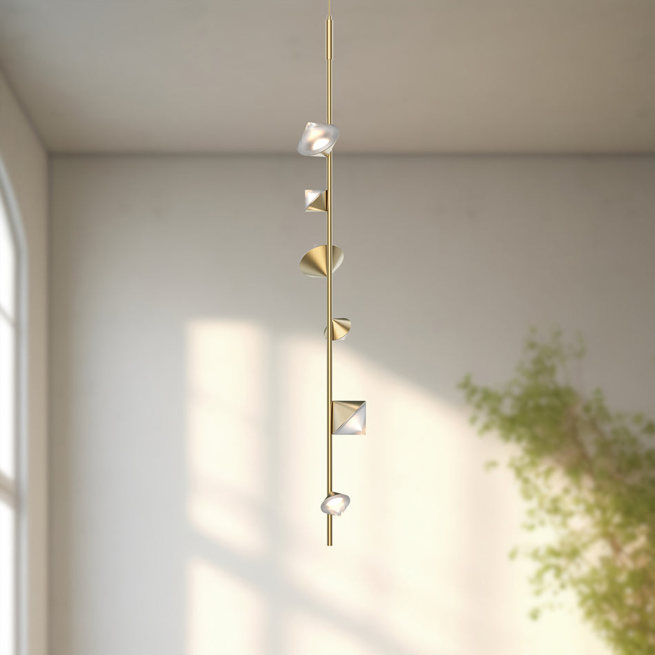 Geode 52-in Brushed Gold LED Pendant by KUZCO