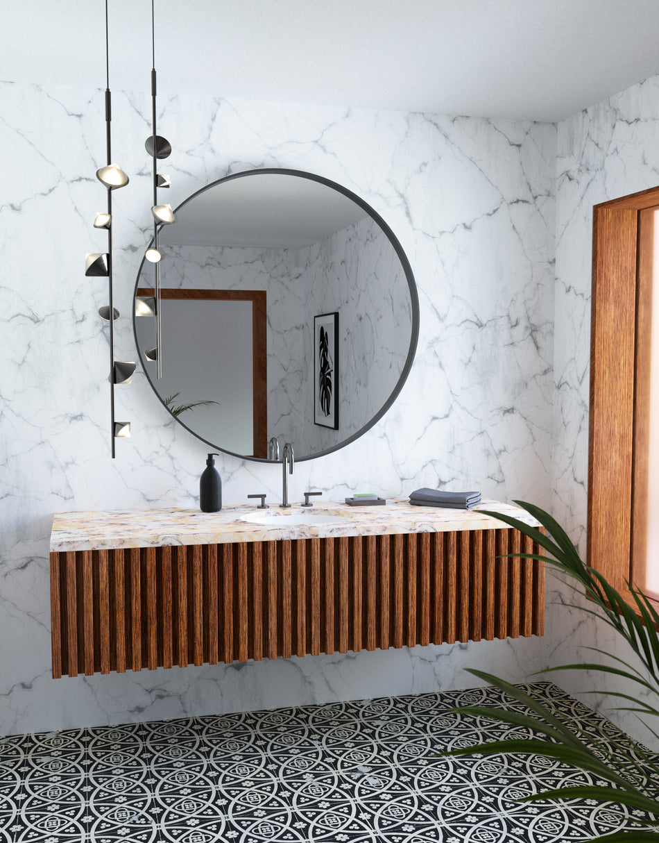 Geode 52-in Black LED Pendant by KUZCO
