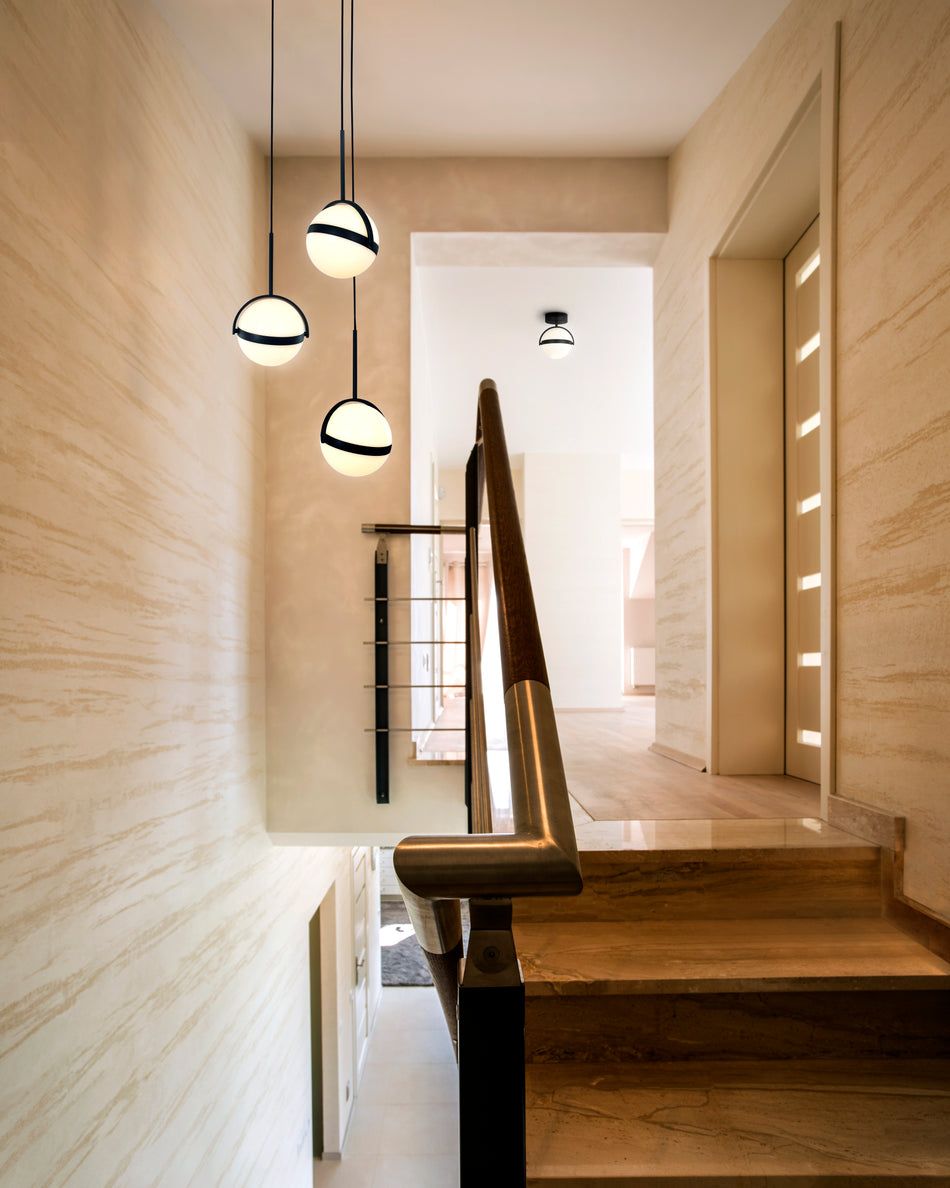 Globo 3 Head Matte Black LED Multi Pendant by ALORA