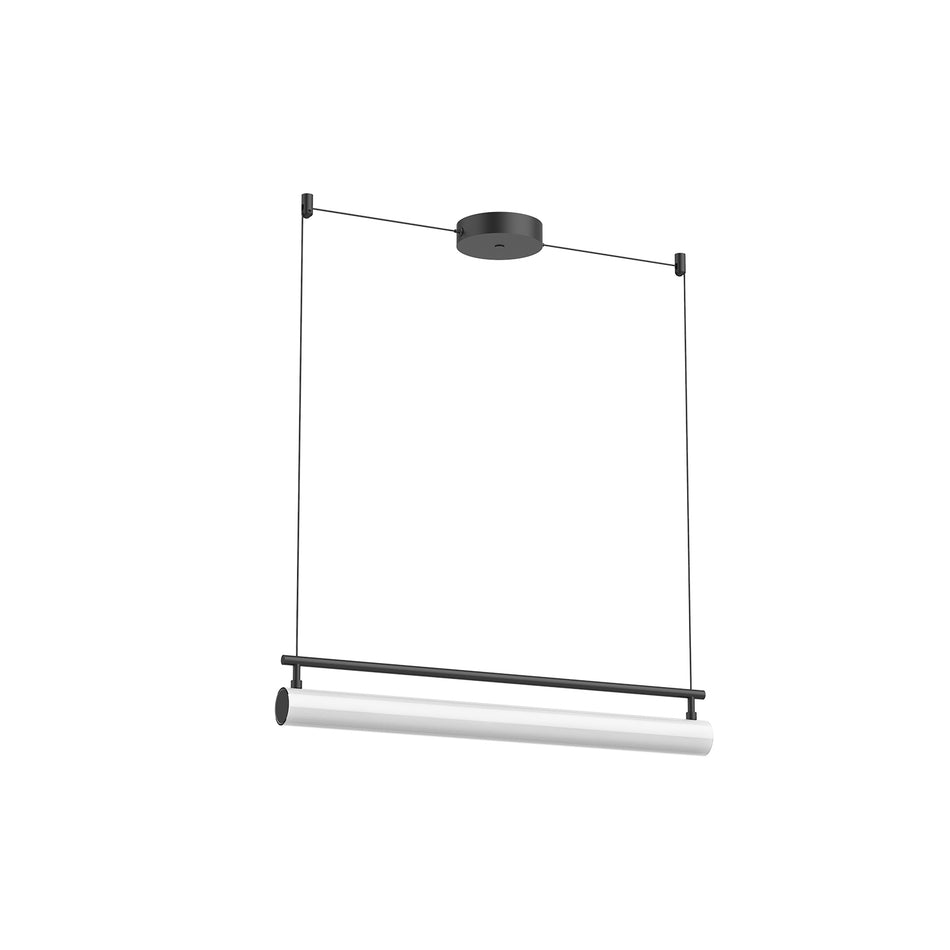 Gramercy 30-in Black LED Linear Pendant by KUZCO