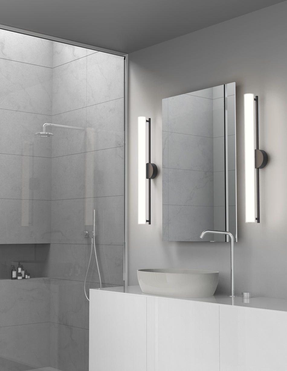 Gramercy 30-in Black LED Wall Sconce by KUZCO