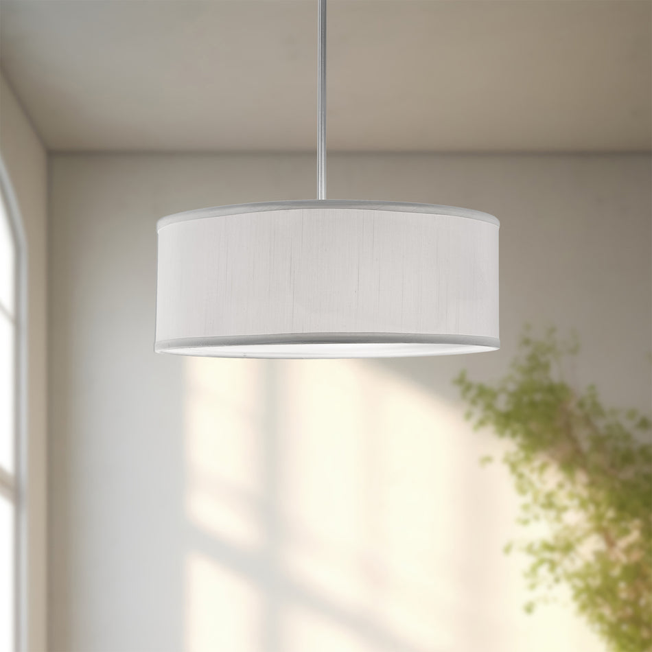 Gregory 20-in White 3 Lights Pendant by KUZCO