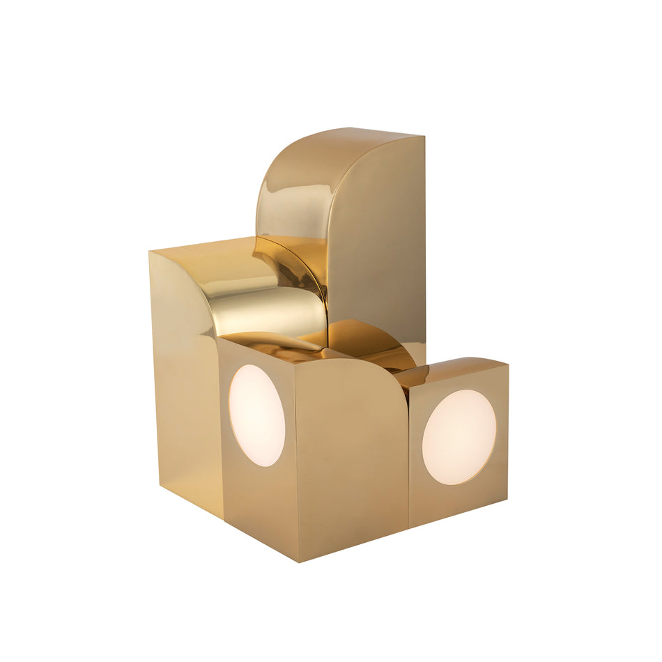 Gypsum 9-in Polished Brass LED Table Lamp by KUZCO